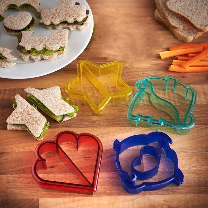 YiZYiF Food Grade Plastic Sandwich and bread Cutter Shapes for Kids - Set of 9 Crust Cookie Cutters N3