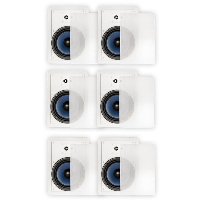 Blue Octave RW83 In Wall 8" Speakers 3 Way Home 2280 Watts New 3 Pair Pack RW83-3PR