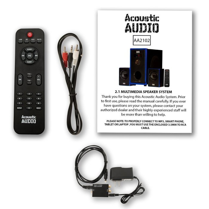 Acoustic Audio AA2102 Home 2.1 Speaker System with Optical Input for Multimedia N2