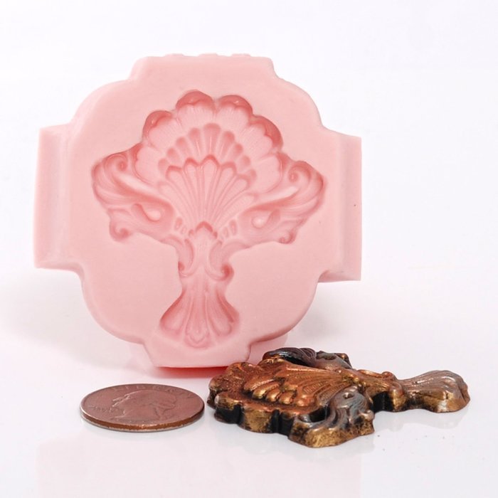 Victorian Scroll Work Silicone Mold Food Safe Fondant, Chocolate, Candy, Cream Cheese Mint, Resin, Polymer Clay... N4