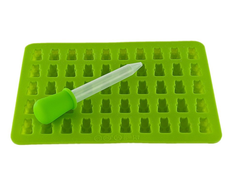 Gummy Bear Mold for Hard Candy & Chocolate Molds - Gelatin Maker - Bonus Syringe For Easy Filling - BPA Free &... N6