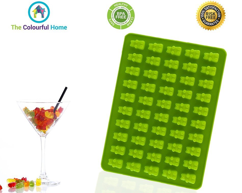 Gummy Bear Mold for Hard Candy & Chocolate Molds - Gelatin Maker - Bonus Syringe For Easy Filling - BPA Free &... N7