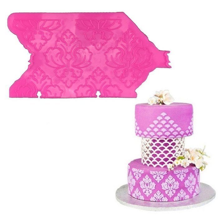 HT BAKEWARE | Lace Cake Decoration Silicone Mold Mat