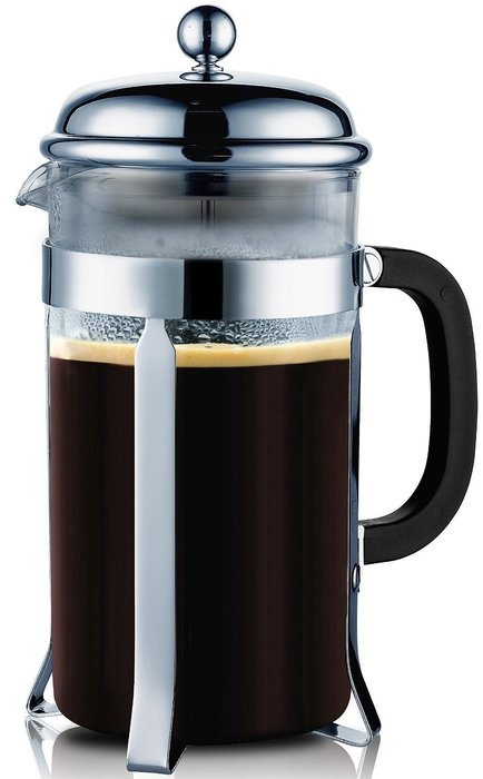 Bruntmor KRATER French Press W/ Heat Resistant Glass Carafe & Stainless Steel Double Screen Plunger Perfect Coffee... N7