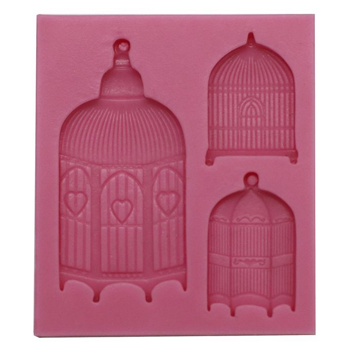 Funshowcase Wedding Filigree Love Bird Cages Silicone Mold for Sugarcraft, Cake Decoration, Cupcake Topper, Chocolate...