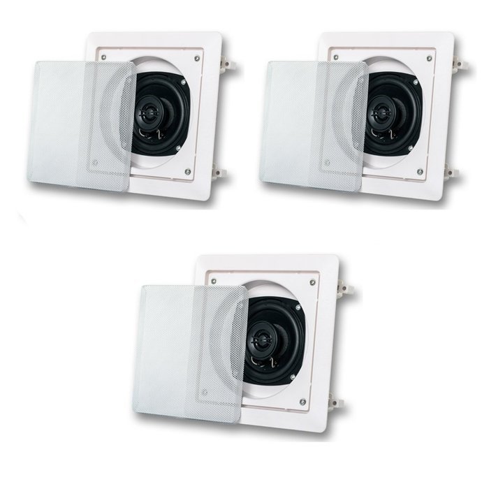 Acoustic Audio AS6S In Wall 3 Speaker Set 2 Way Home Theater 600 Watt AS6S-3S