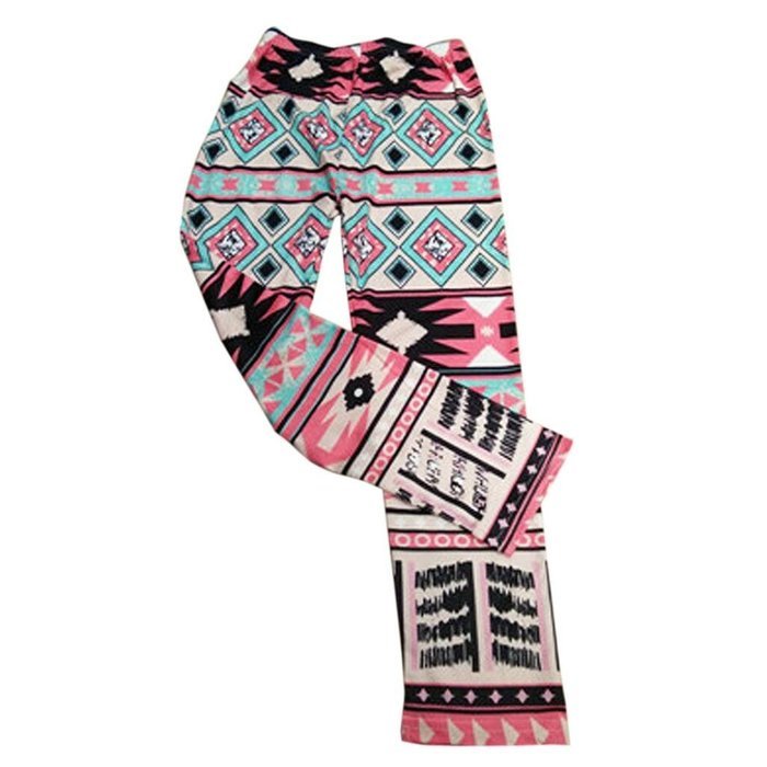 PHOTNO Fashion Women Lady Elasticity Skinny Tribal Printed Stretchy Pants Leggings N30