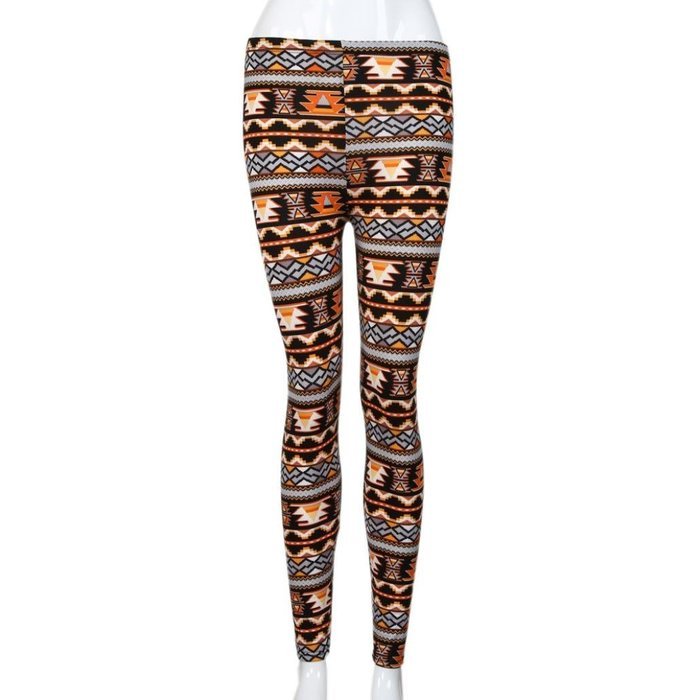 PHOTNO Fashion Women Lady Elasticity Skinny Tribal Printed Stretchy Pants Leggings N31