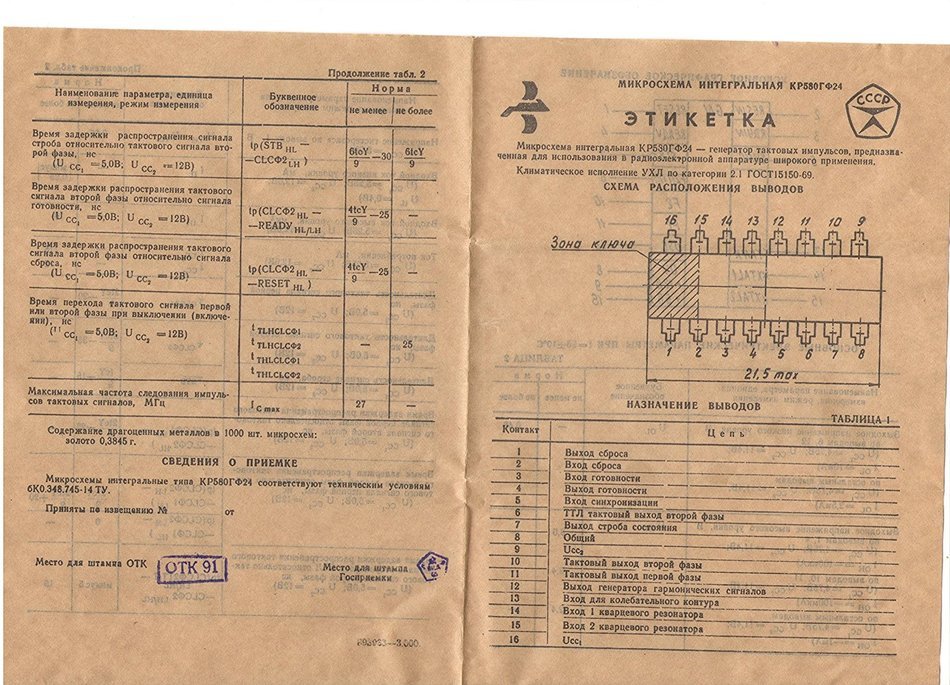 IC / Microchip KR580GF24 analogue P8224, 8224 USSR 10 pcs