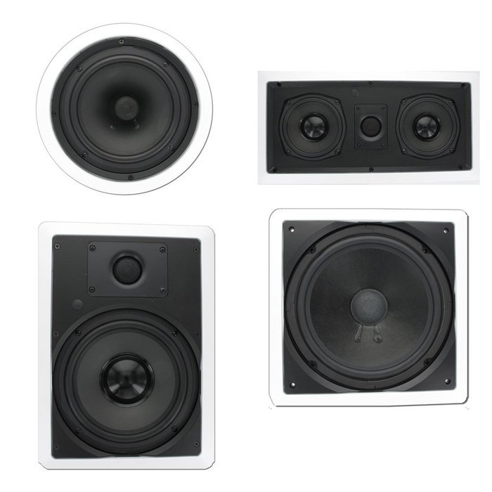 Theater Solutions TST87 In Wall and In Ceiling 8" Speakers 2000W Home Theater 7.2 Speaker System N2