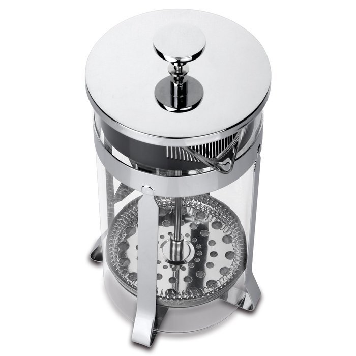Zestkit French Press Coffee Tea Makers, 1 Liter 34 oz, Heat Resistant Glass and Stainless Steel, Black/Silver N8