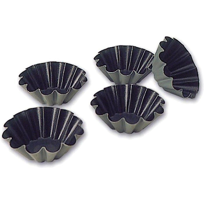 Matfer Bourgeat Steel Exopan Non-stick Baking Mold 12 Ridges, 2.37", 25PK 330621