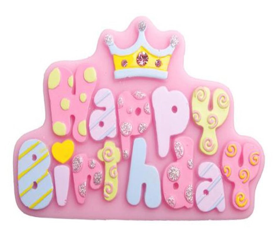 Beauty Clubs Happy Birthday Alphabet Silicone Mold for Cake Pop Mold Chocolate Mold Fondant Tool (2#) N10