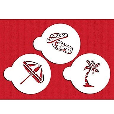 Sher FOUR-C Plastic Cookie Stencils Candy And Chocolate Decor Color White,3PCS/Set
