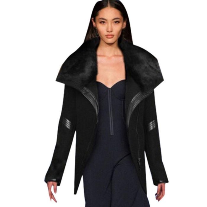 Outwear,Morecome Women Lapel Faux Fur Jacket Winter Long Parka Coat N2