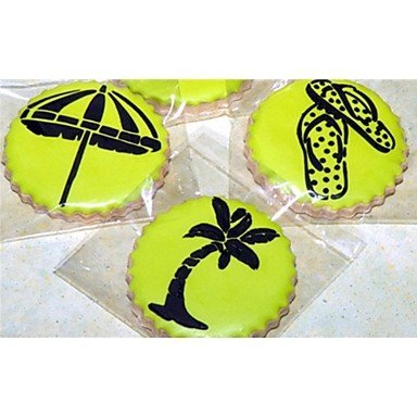 Sher FOUR-C Plastic Cookie Stencils Candy And Chocolate Decor Color White,3PCS/Set N2