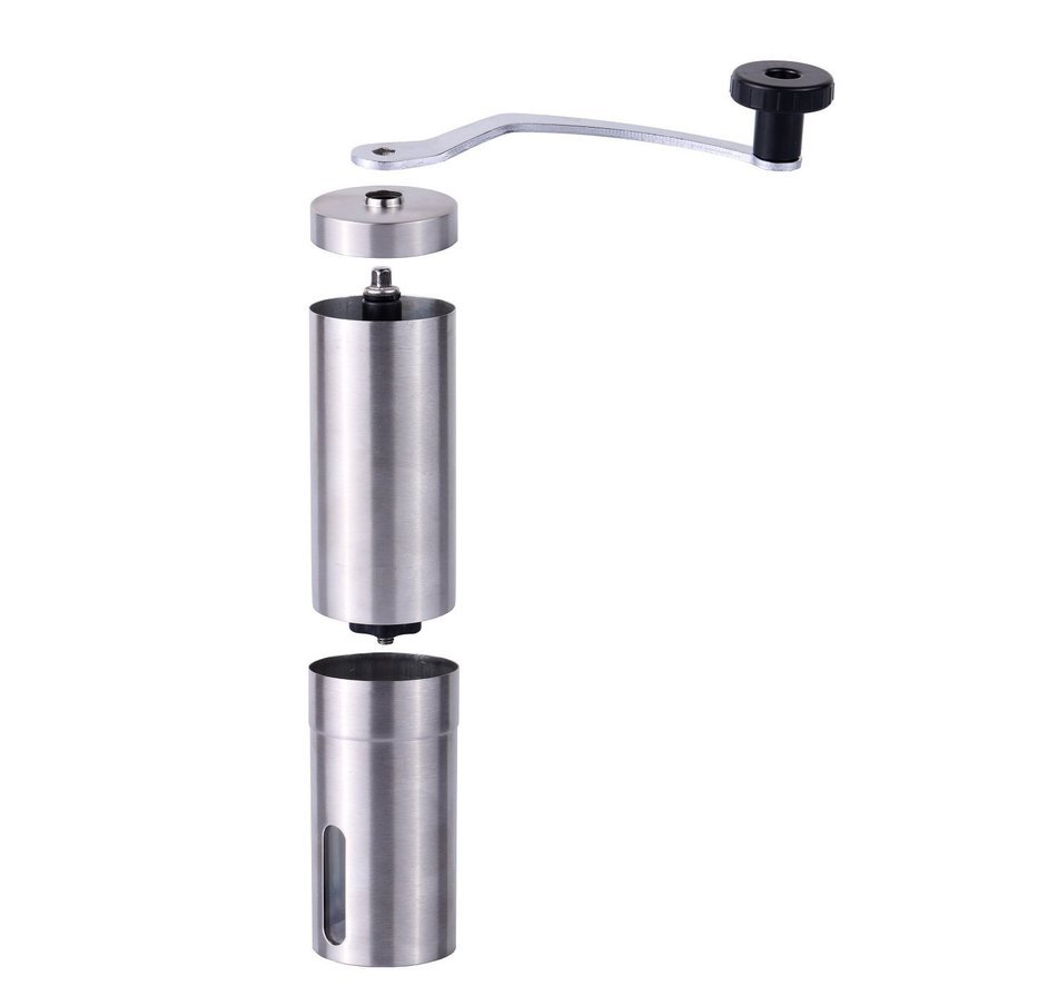 SOULCOOK Manual Coffee Grinder | Conical Burr Mill for Precision Brewing | Brushed Stainless Steel N4