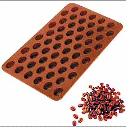 Coffee Beans 55 Cavities Silicone Mold, Candy, Fondant, Cake Decorating