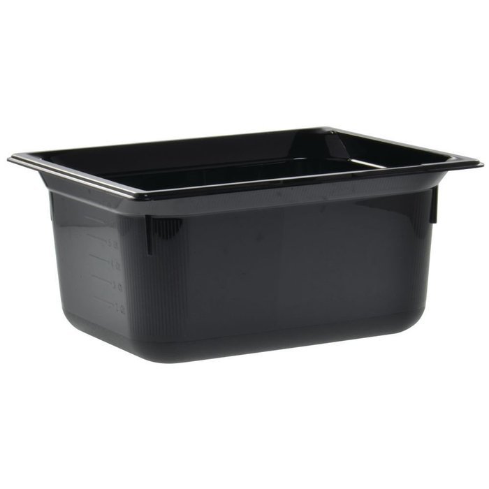 Vollrath 8026420 Super Pan Half Size Plastic Steam Table Pan 6"D , Low Temperature, Black