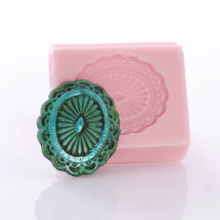 Western Concho Silicone Mold Easy to use with Chocolate, Fondant, Candy, Resin, Polymer Clay, Metal Clay. Jewelry... N5