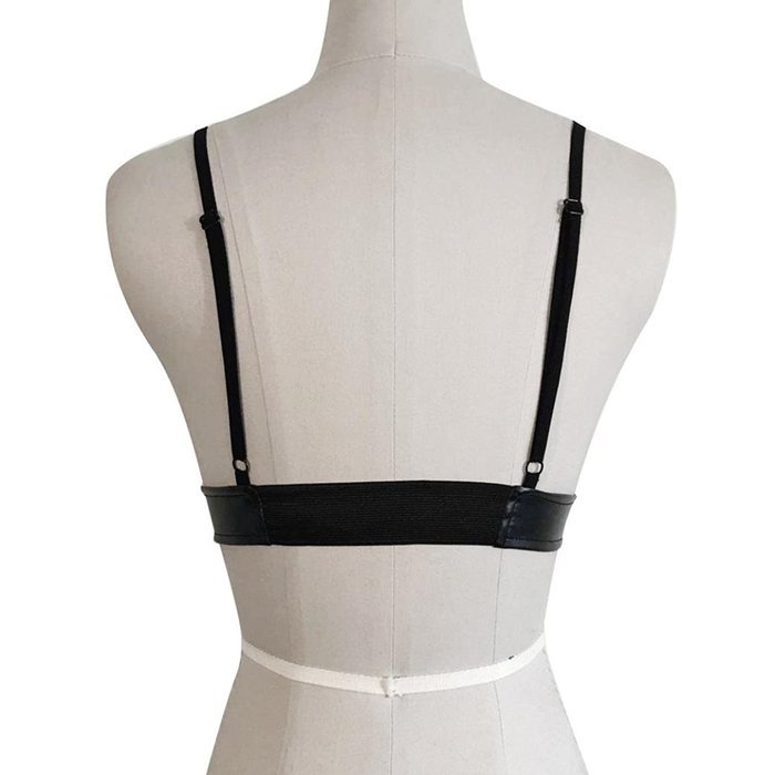 PHOTNO Women Hollow Bralette Bra Unpadded Mesh Lined Crop Top Bustier N3