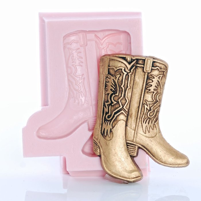 Silicone Mold Cowboy Boot Make Your Own Western Chocolate, Fondant, Candy, Soap, Resin, Clay, Wax, Flexible and... N6