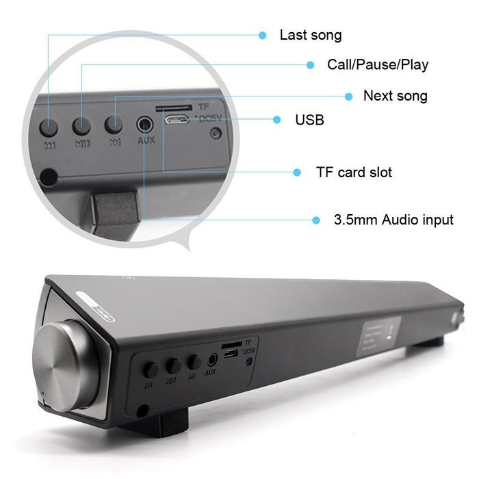 Elecsoul TV Speaker 10W Bluetooth Soundbar 3.0 Channel Stereo Speaker Subwoofer Wireless Small TV Sound Bar Support... N4