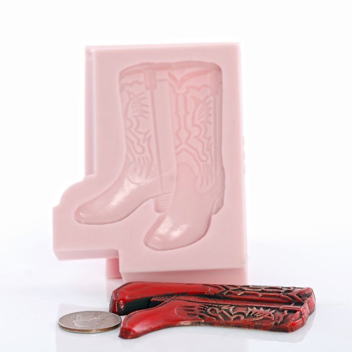 Silicone Mold Cowboy Boot Make Your Own Western Chocolate, Fondant, Candy, Soap, Resin, Clay, Wax, Flexible and... N7