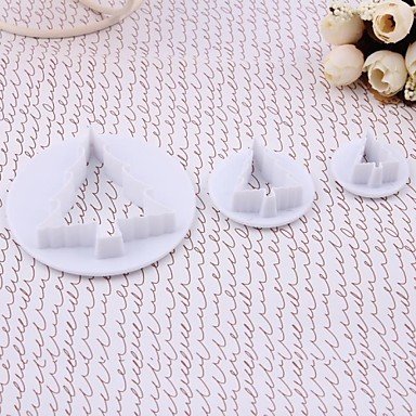 Y&XL&H Plastic Christmas Trees Fondant Cake Mold Set of 3 Piece