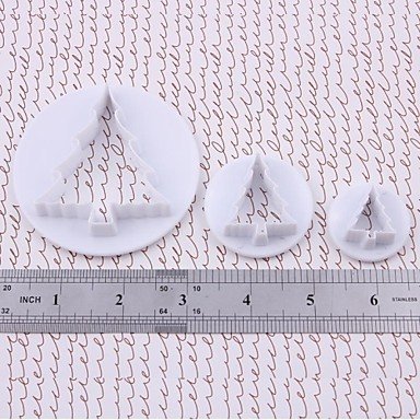 Y&XL&H Plastic Christmas Trees Fondant Cake Mold Set of 3 Piece N2