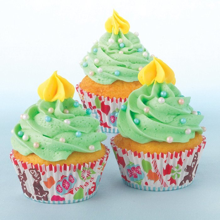 Sweet Creations 50 Count Christmas Holiday Baking Cup Cupcake Papers, Red Snowflake N2