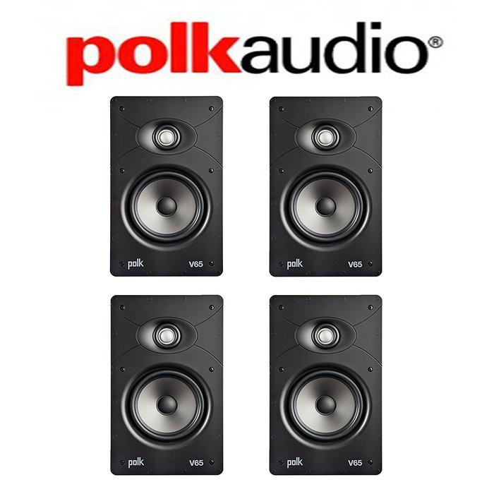 Polk Audio V65 High Performance Vanishing In-Wall Loudspeaker (4 Pack)