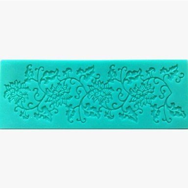 Y&XL&H Lace Fondant Cake Chocolate Resin Clay Candy Silicone Mold Mat, L16.7cmW6.2cmH0.4cm(Color Random) N2