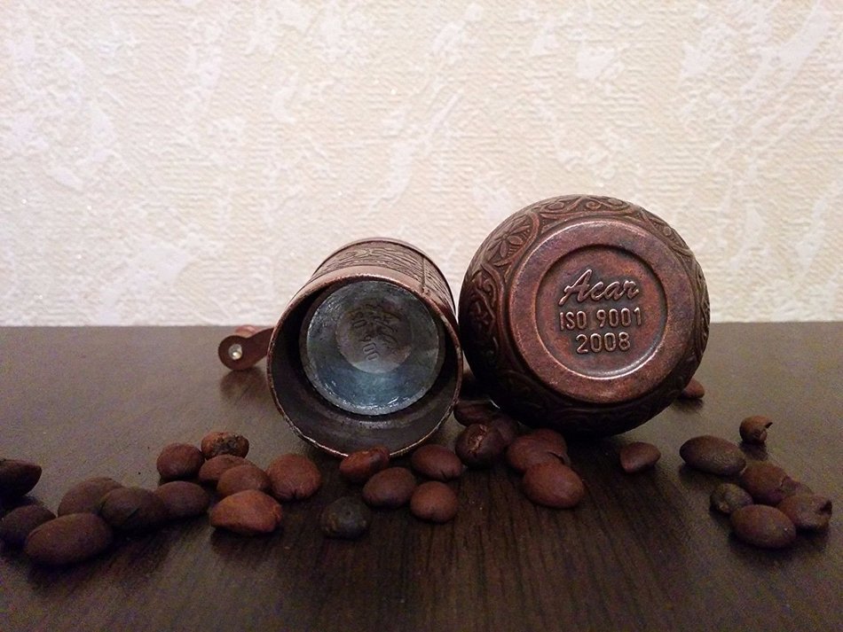 Armenian Coffee Grinder, 3 Different Colors, 4.2'' Spice Grinder, Pepper Mill (Copper) N3