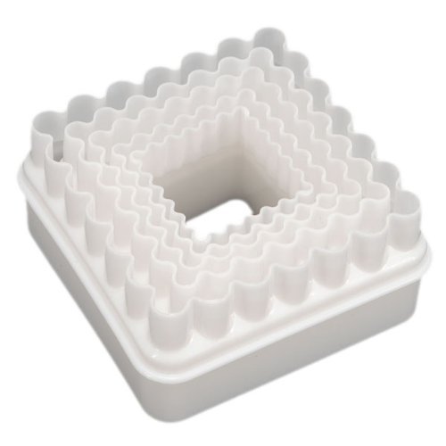 ZNU 5x Square & Wave Cake Biscuit Sugar Craft Fondant Cut-outs Decorating Modelling DIY Tool