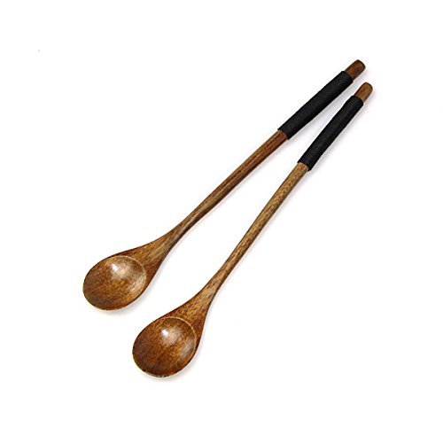 "B Long Handle Wooden Mixing Spoon Tie Wire Round Handle Ladle Stirring Spoon" shopping N7