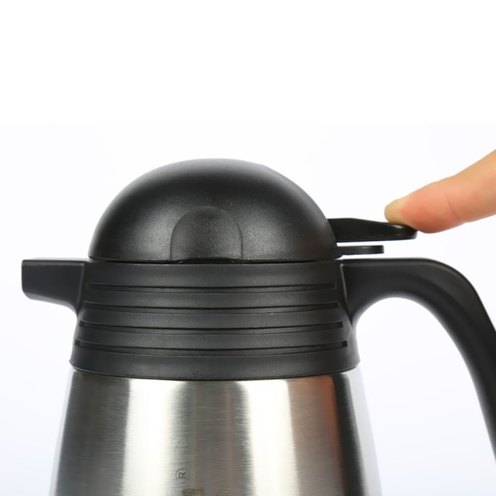 BOBOROOM 600ml Double Wall Vacuum Insulated 304 Stainless Steel Thermal Carafe / Coffee Pot, with Thumb Press... N5