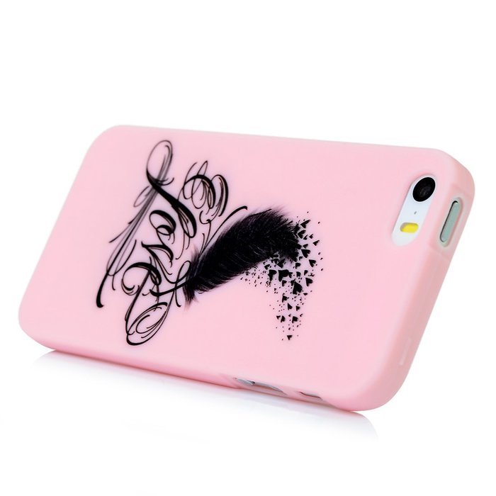 iPhone SE Case,iPhone 5S Case,iPhone 5 Case - Cute Black Feather Love Hearts Series Shockproof Flexible Soft TPU... N34