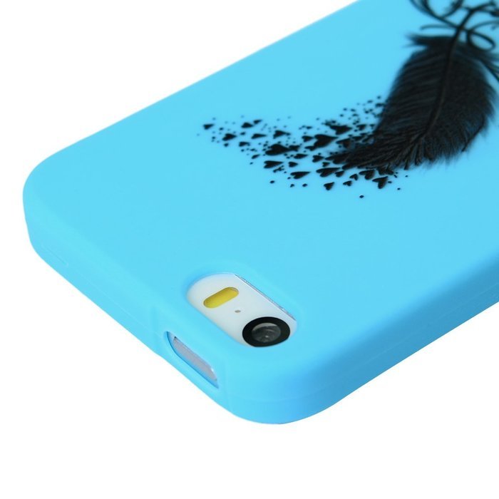 iPhone SE Case,iPhone 5S Case,iPhone 5 Case - Cute Black Feather Love Hearts Series Shockproof Flexible Soft TPU... N36