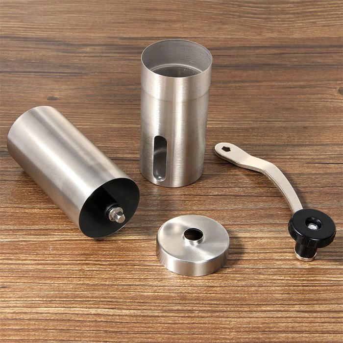 bravolotus Stainless Steel Hand Manual Coffee Bean Grinder Mill Kitchen Grinding Silver Home Tool N9