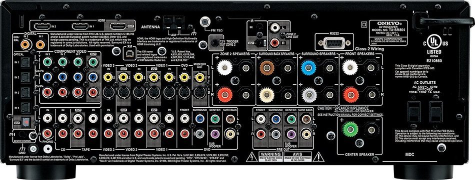 Onkyo TX-SR804S 7.1 Channel Up-Converting THX Certified A/V Receiver (Silver) (Discontinued by Manufacturer)