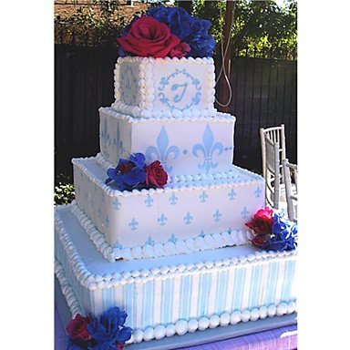 Sher Fleur de Lis Cake Stencil,Fondant Mold Cake Decorating Tools,Cake Side Stencil,Plastic Art Stencils, N4