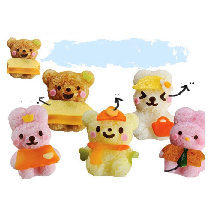 Witkey 2pcs Bento Accessories Rice Ball Mold Suit Creative Lovely Seaweed Sushi Material Tool Clamp Laver Embossing... N7