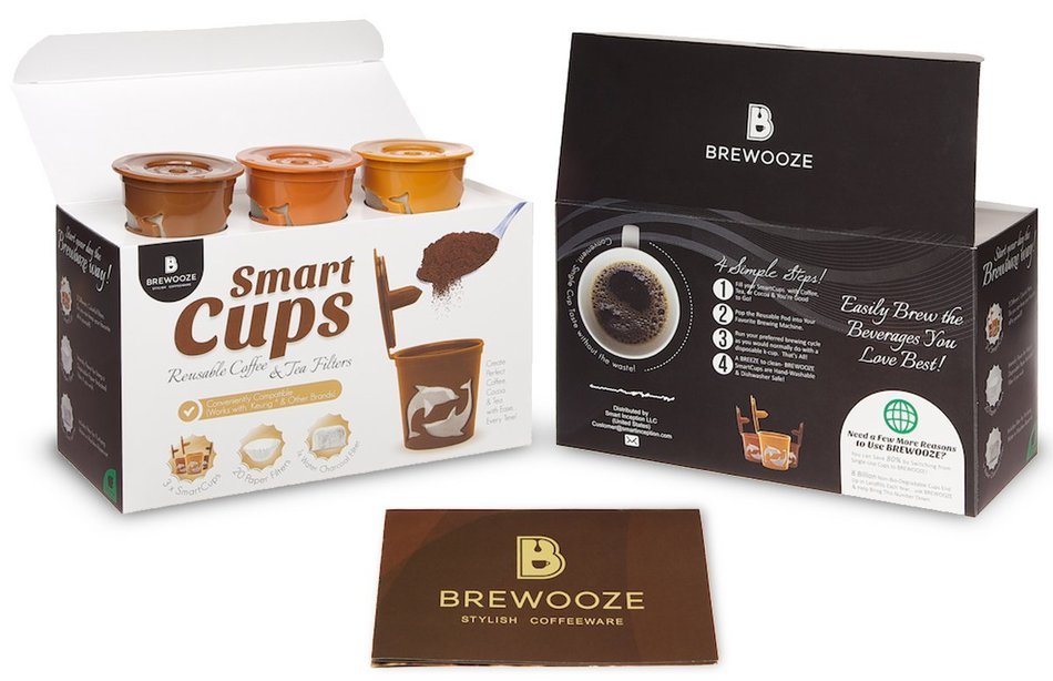 Brewooze - Reusable cups, Refillable Pods , compatible with Keurig 1.0 and 2.0 Brewers, Cuisinart and most individual... N2