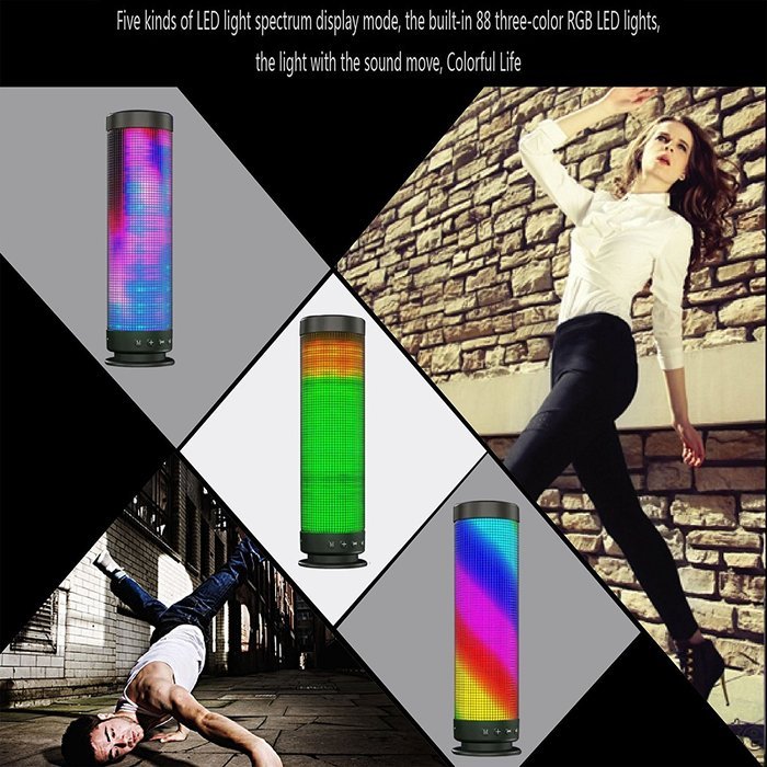 Portable Hi-Fi Wireless Bluetooth 4.0 DSP Speaker with Dazzle LED Light Powerful Sound Dream Speaker in Fantasy... N6