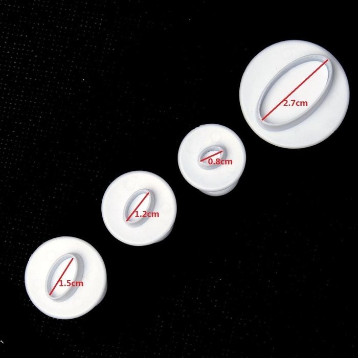 Great Chance 4Pcs/Set Mini Oval Shape Fondant Cake Cookie Plunger Cutter Sugarcraft Decorating Tool N22