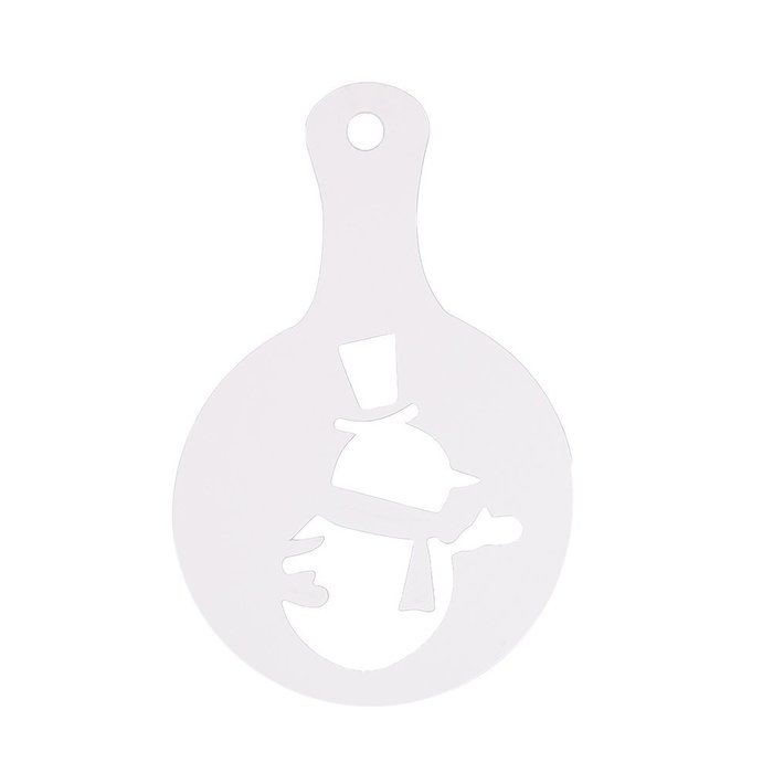 Christmas Designs PP Plastic Coffee Flowers Die Fancy Coffee Printing Template Model Milk Foam Spray Tool 8PCS... N19