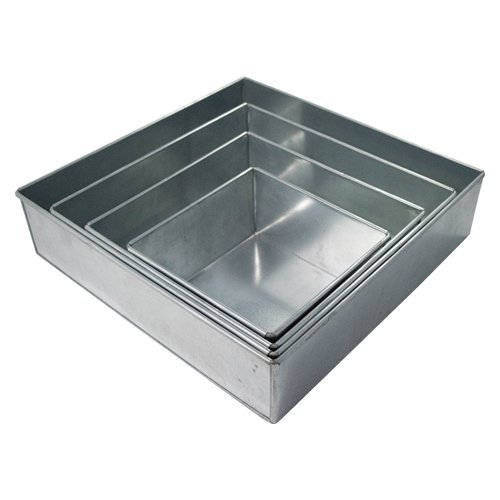 4 Tier Square Multilayer Wedding Birthday Anniversary Baking Cake Tins Cake Pans 6" 8" 10" 12" - EUROTINS N3