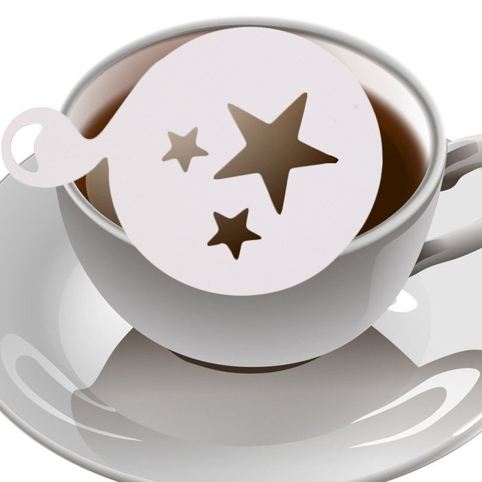 Christmas Designs PP Plastic Coffee Flowers Die Fancy Coffee Printing Template Model Milk Foam Spray Tool 8PCS... N26