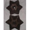 SET OF 2 - Vintage Rustic 9 1/2 Inch STAR SHAPED Fluted Bundt Tin Cake Baking Pan